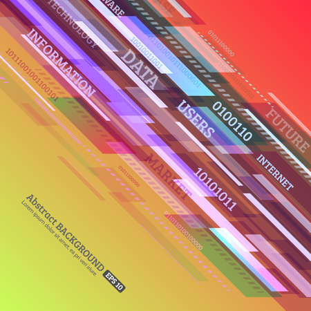 Abstract retro technology lines. Stream of information. Data and information transfer. Stock vector. eps 10のイラスト素材