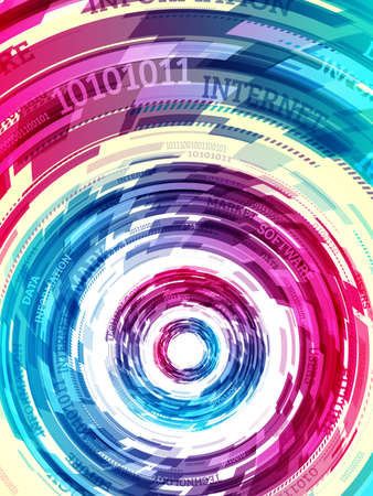 Abstract retro technology circles. Information transfer. Stream of information. Data transfer. Stock vector. eps 10のイラスト素材