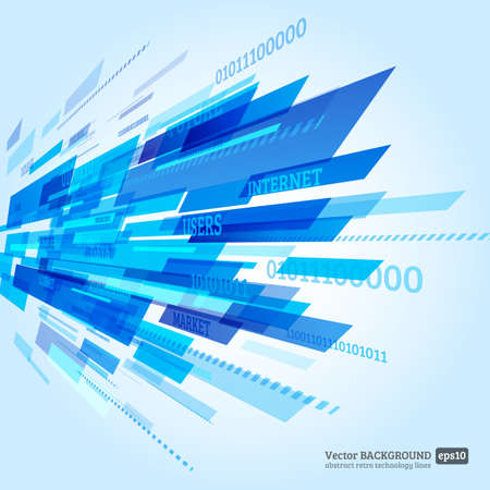 Abstract retro technology lines. Information transfer. Stream of information. Data transfer. Stock vector. eps 10のイラスト素材