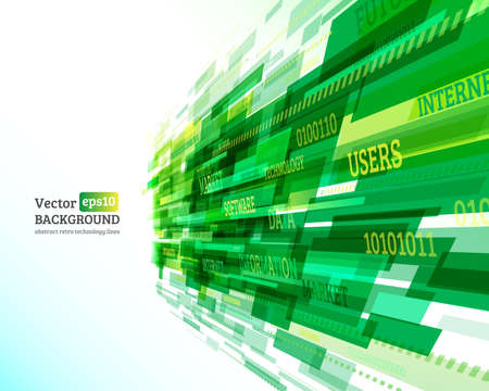 Abstract retro technology lines. Information transfer. Stream of information. Data transfer. Stock vector. eps 10のイラスト素材