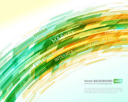 Abstract retro technology lines. Information transfer. Stream of information. Data transfer. Stock vector. eps 10のイラスト素材