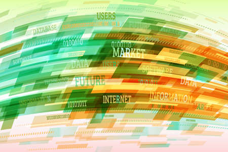 Abstract retro technology lines. Information transfer. Stream of information. Data transfer. Stock vector. eps 10のイラスト素材