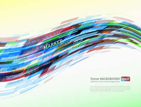 Abstract retro technology lines. Information transfer. Stream of information. Data transfer. Stock vector. eps 10のイラスト素材