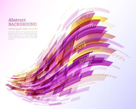 Abstract retro technology lines. Information transfer. Stream of information. Data transfer. Stock vector. eps 10のイラスト素材