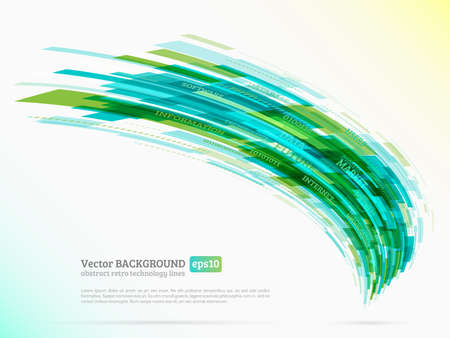 Abstract retro technology lines. Information transfer. Stream of information. Data transfer. Stock vector. eps 10のイラスト素材