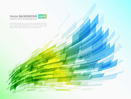 Abstract retro technology lines. Information transfer. Stream of information. Data transfer. Stock vector. eps 10のイラスト素材