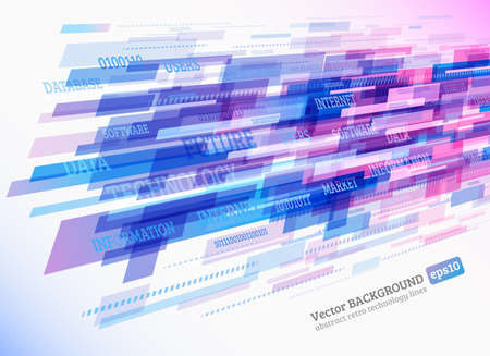 Abstract retro technology lines. Information transfer. Stream of information. Data transfer. Stock vector. eps 10のイラスト素材
