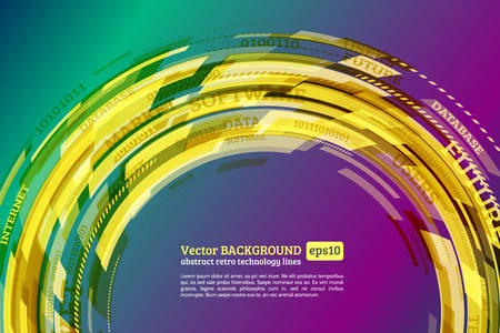 Abstract retro technology circles. Information transfer. Stream of information. Data transfer. Stock vector. eps 10のイラスト素材