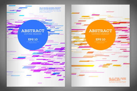 Technology line brochure book cover template layout. Abstract geometric cover flyer magazine. Prospectus design vector template geometric lines and lights abstract backgrounds. Vector illustration eps 10のイラスト素材