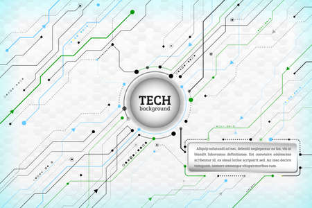 Hi-tech computer digital technology. Abstract technology communication concept. 
Background with various technological elements. Vector eps10のイラスト素材