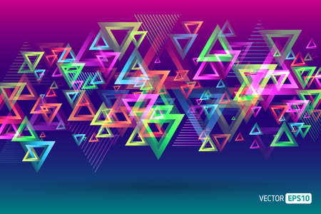 Abstract template background with triangle shapes. Modern geometric shapes background. Compositions of colored triangles. Vector illustration. eps10のイラスト素材