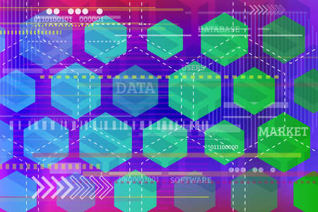 Digital technology concept. Abstract tech background with geometric shapes. High computer futuristic...
