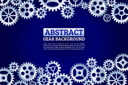 Abstract gears background. Mechanism with integrated gears for business presentations or information banner. Modern design of background esp 10のイラスト素材