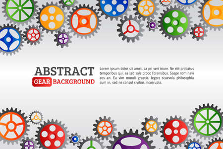 Abstract colorful gears background. Mechanism with integrated gears for business presentations or information banner. Modern design of background esp 10のイラスト素材