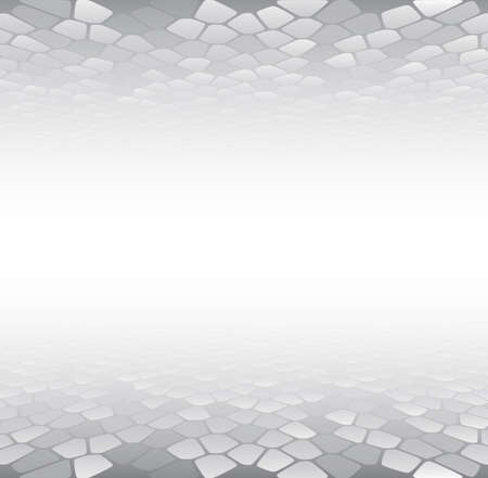 Abstract white and grey perspective background. Isometric surface shapesのイラスト素材