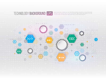 Hi-tech computer technology concept on the grey background. Futuristic simple elements style. Abstract techno background. Vector illustration eps10のイラスト素材