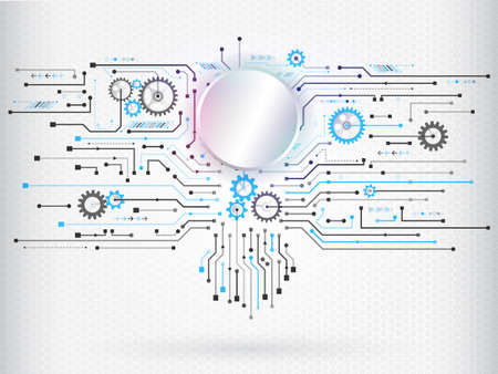 Abstract circuit communication concept. Background with various computer technology and engineering elements. Digital vector illustration eps 10のイラスト素材