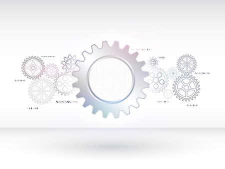 Abstract mechanical background with gear and technology elements. Hi-tech digital communication concept. Modern vector illustration eps 10のイラスト素材
