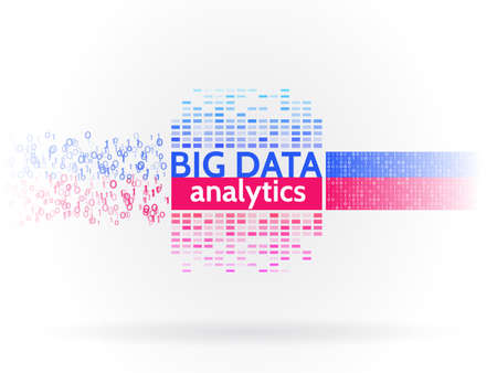 Abstract big data sorting information. Analysis of Information. Data mining. Filtering machine algorithms. Vector technology background.のイラスト素材
