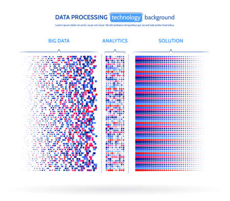 Big data visualization. Information analytics concept. Abstract stream ...