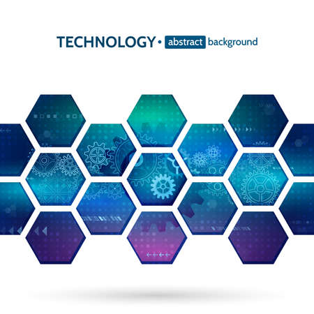 Abstract hexagon science background. Hi-tech digital technology and engineering concept
