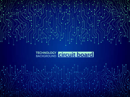 High-tech technology background texture. Blue circuit board vector illustration.のイラスト素材