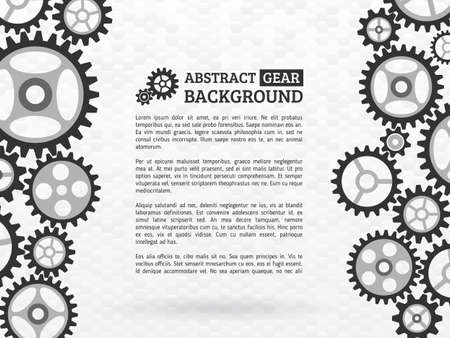 Mechanism with integrated gears for business presentations or information banner. Abstract gears on the grey background. Modern design of background eps 10のイラスト素材