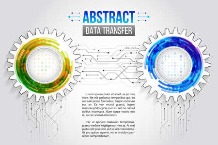 Abstract grey technology circuit background of data transfer. Cryptographic analysis system. Futuristic information transfer mechanism.のイラスト素材