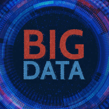Abstract big data background with binary code. Machine learning algorithm visualization. Technology...