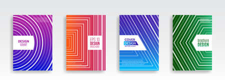 Abstract minimal covers design template. Geometric halftone gradients background. Vector templates for flyers, presentations and brochure.のイラスト素材