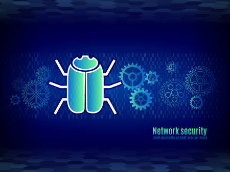 The mechanism of data protection. Hacker attack. Hacking and Suspicious Network Activityのイラスト素材