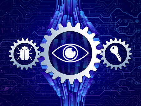Secure communication between users. Technology defence concept. Mechanisms for integrated data...