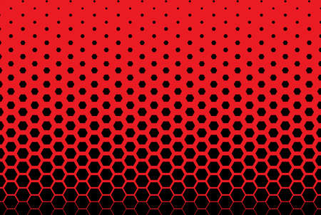 Vertical gradient halftone background with hexagons. Pop art style. Design elements for...