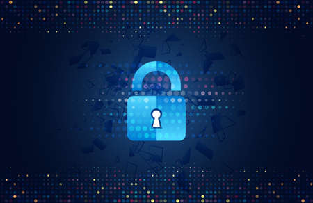 Abstract security digital technology background. Internet and networking protection. Cyber security...