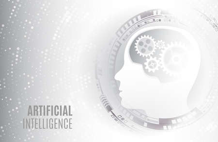 Artificial intelligence business concept. Technology and engineering web background. Future internet technology.のイラスト素材