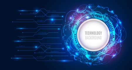 Abstract technology background. Futuristic digital innovation background. Hi-tech communication concept.のイラスト素材