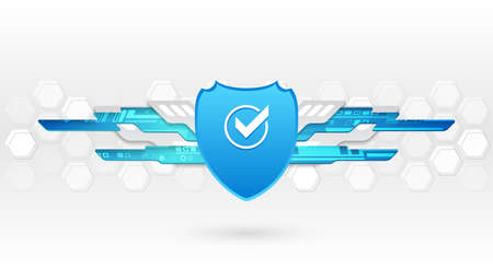Cyber security and data privacy protection vector illustration. Internet security online concept. Global network mechanism protection.  Information privacy. Hi-tech communication backgroundのイラスト素材