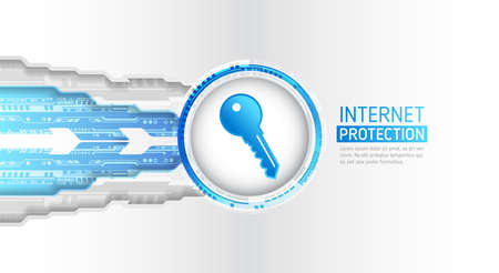 Cyber data security or information privacy idea. Cybersecurity and information or network...