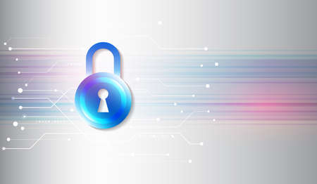 Futuristic cyber technology internet protection. Information Security and Privacy.のイラスト素材
