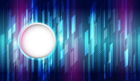 Futuristic blue background with glowing technology lines. Bright hi-tech illustration.のイラスト素材