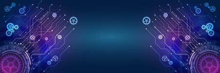 Abstract wide technology background. Futuristic digital innovation background. Hi-tech communication...
