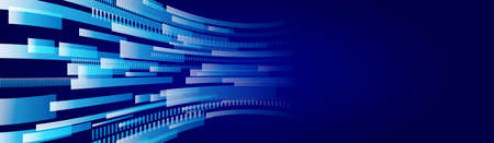 Abstract global sci fi concept. Wide Hi-tech vector illustration with technology lines. Cyber security internet and networking concept. Digital internet communication on blue background.のイラスト素材