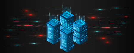 Hi-tech computer concept. Futuristic illustration of colorful light rays. Technology stripe glowing...