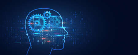 Artificial intelligence business concept. Technology and engineering web background. Future internet...