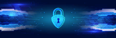 Cyber security for internet projects. Antivirus technology web services. Digital security and network protection.のイラスト素材