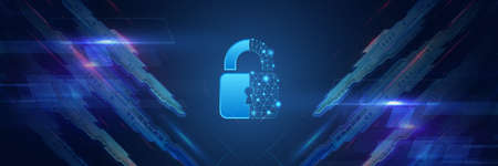 Cyber security for internet projects. Antivirus technology web services. Digital security and network protection.のイラスト素材