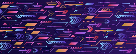 Vector template for brochure or cover with hi-tech elements background. Blue layout futuristic brochures, flyers, placards. Contemporary science and digital technology concept.のイラスト素材