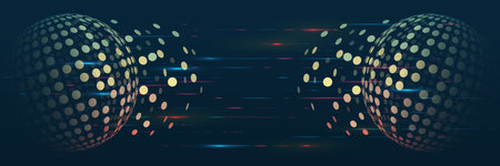 Wide Hi tech futuristic technology background. Abstract Engineering, Communication, Sci fi concept....