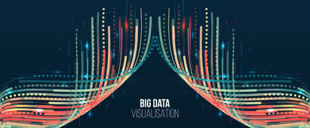 Hi tech circuit board design innovation concept. Abstract futuristic wide communication vector illustration. Sci fi technology on the blue background.のイラスト素材