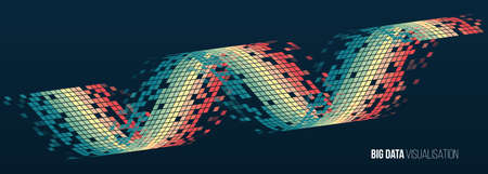 Sorting data. Vector technology background. Big data visualization. Information analytics concept....